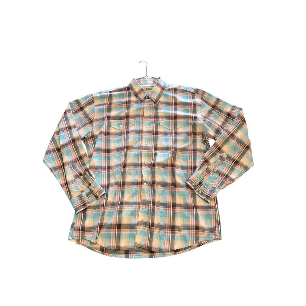Red River Outfitters Men's Pearl Snap Long Sleeve Shirt- XXL